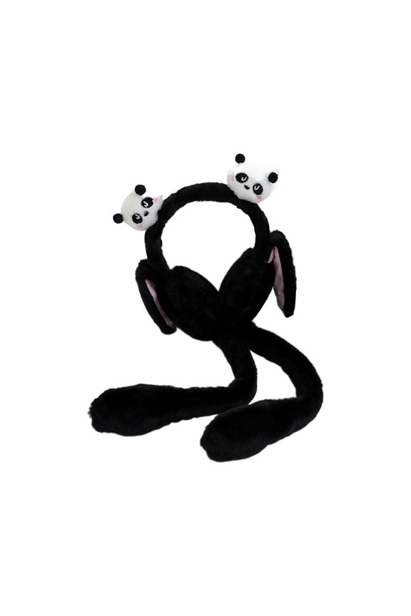 Cartoon Panda Ear Warmers Cute Ear Moving Outdoor Winter Activities Riding Skiing Keep Warm Outdoor
