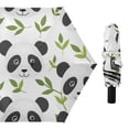 thumbnail image 1 of Cartoon Panda Face and Leaf Compact Sun Umbrella Windproof Travel Umbrellas for Rain Strong Portable UV Protection, 1 of 8