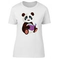 thumbnail image 1 of Cartoon Panda Reading A Book T-Shirt Women -Image by Shutterstock, Female Small, 1 of 4