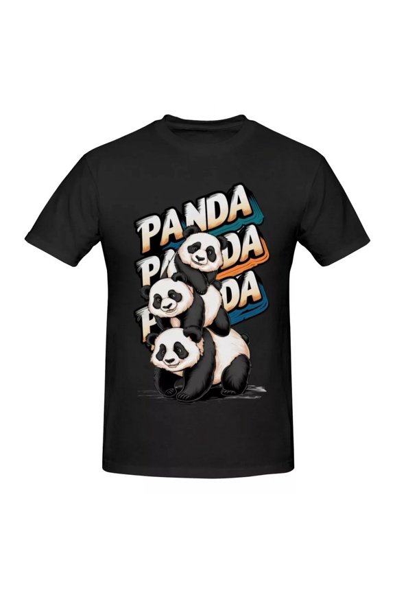 Cartoon Panda Stack Alternate Men Graphic T-Shirt
