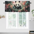 thumbnail image 1 of Cartoon Panda Window Curtain Valance Cute Animal Forest Flowers Rod Pocket Window Valance for Living Room Bathroom Bedroom Kitchen 54 by 18 in, 1 Panel, 1 of 6