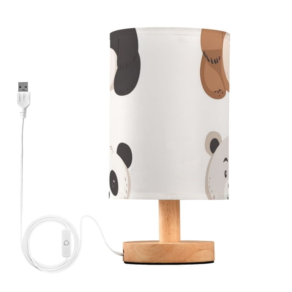 Cartoon Pandas Polar Bear Brown Bear Table Lamp with USB Port LED Warm Light Lamp Night Light Home Decor