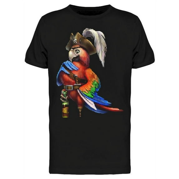 Cartoon Parrot Pirate T-Shirt Men -Image by Shutterstock, Male x-Large