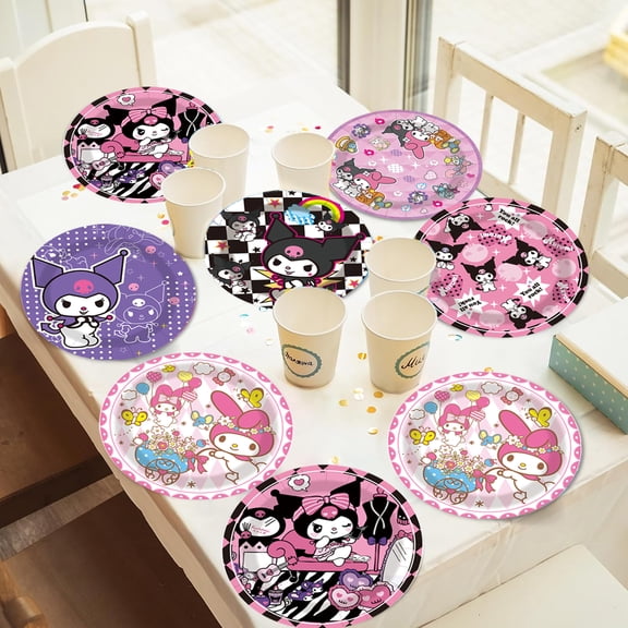 Cartoon Party Plates - Cartoon Theme Party Supplies, The cartoon character Tableware Set, Disposable Dinner Plate for Birthday Decorations 60Pcs