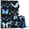 thumbnail image 1 of Cartoon Pattern Case for 2021 Samsung Galaxy Tab A8 10.5" (SM-X200 or SM-X205) - Flip Lightweight Wallet Case with Stand /Card Holders, PU Leather Protective Fold Stand Cute Cover (Blue Butterfly), 1 of 6