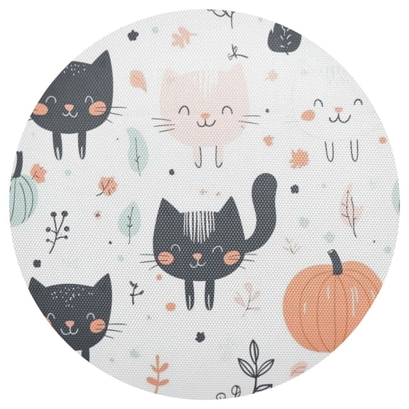 Cartoon Pattern Design 15.4in Diameter PVC Plate Mat, Heat-Resistant and Cuttable, Kitchen Decor