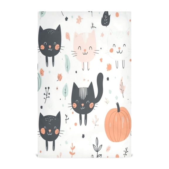 Cartoon Pattern Design Decorative Waffle Towel Kitchen Dishcloth 28x18in Multi-Use Tea Towel