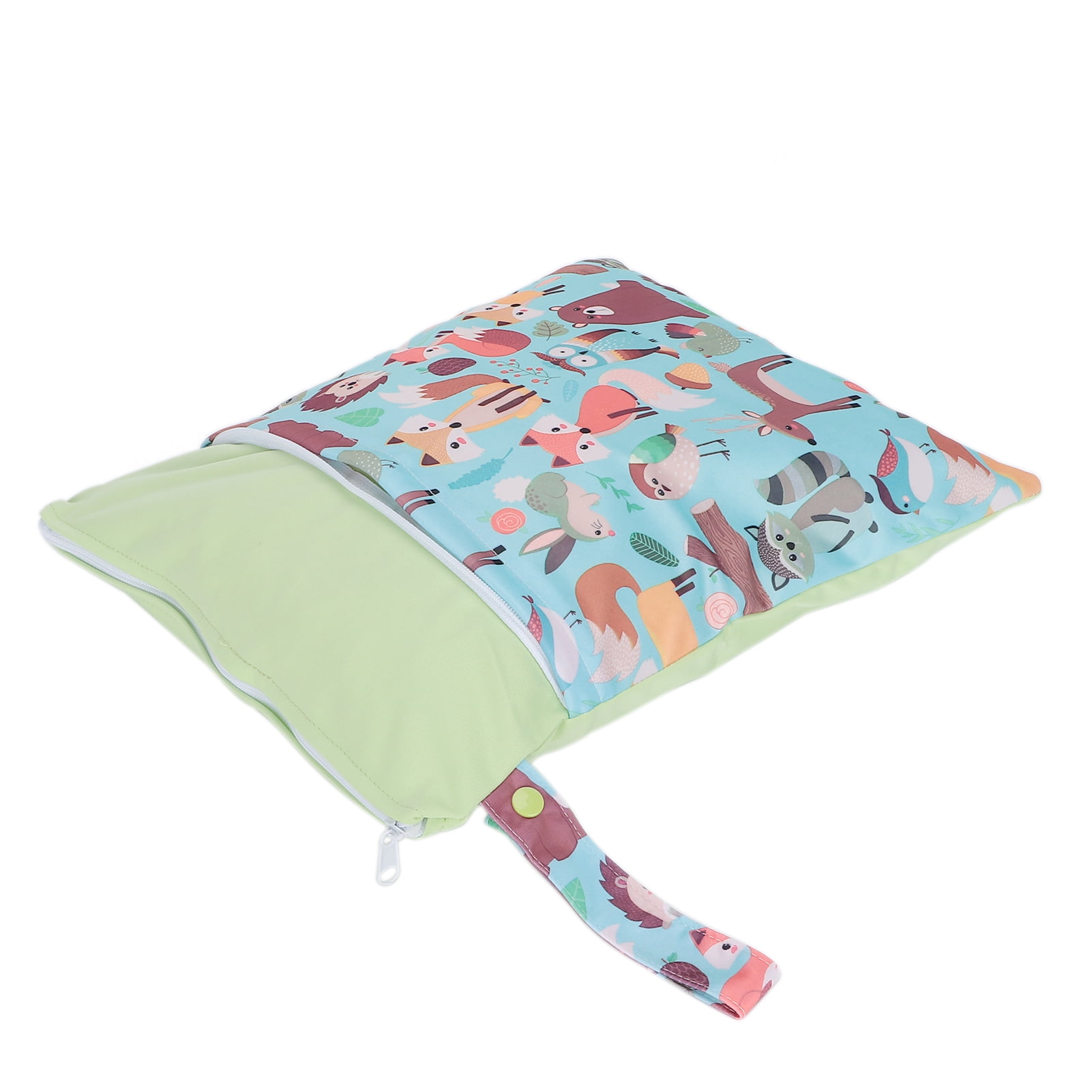 Cartoon Pattern Double Zippers Diaper Bag Wet Dry Bag Baby Diapers