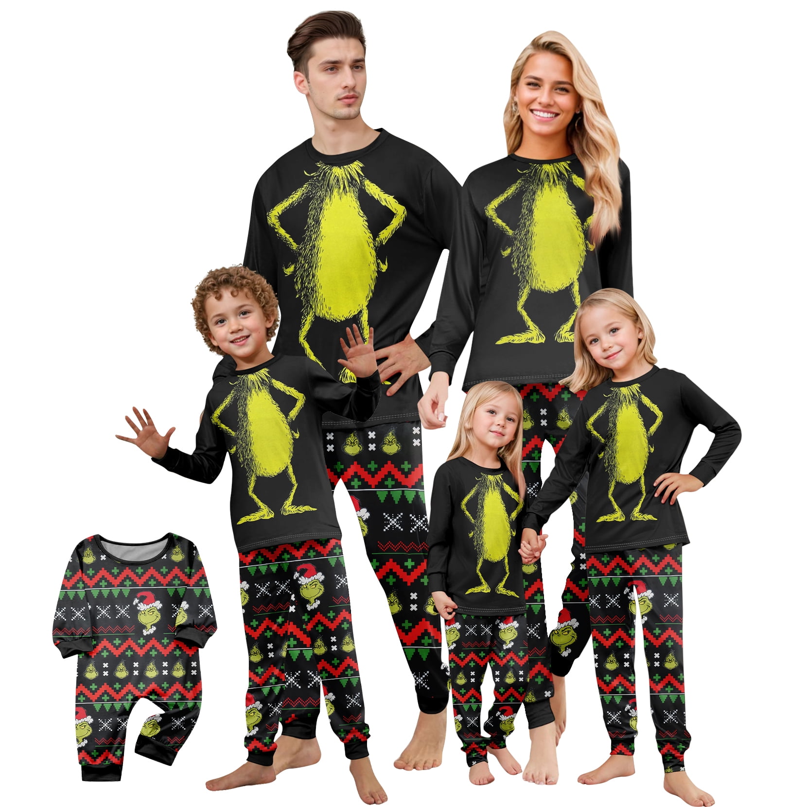 Cartoon Pattern Family Christmas Pajamas Matching Sets,Matching Family ...