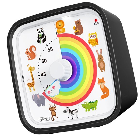 Cartoon Pattern Quiet Visual Timer For Adults And With 3 Alarms Mode And Nightlight For Study Cooking Game