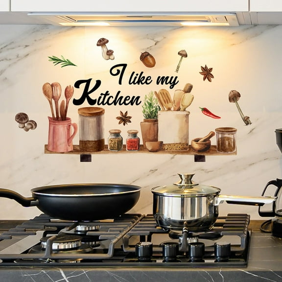 Cartoon Pattern Wall Stickers Diy Cafe Restaurant Living Room Home Decoration Self-Adhesive Kitchen Decorative Stickers 30*60Cm