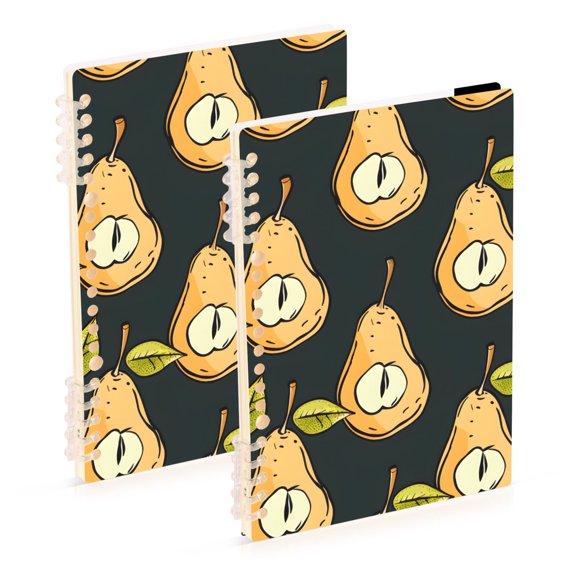 Cartoon Pears with Leaves Notebook Detachable Coil Notebook Diary Plan Book A5 Size 60 Pages 1 Pack