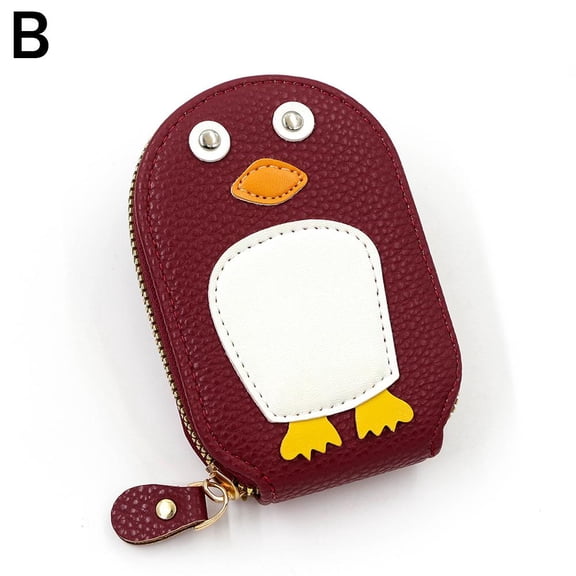 Cartoon Penguin Business Card Coin Purse, Portable Cute Penguin Mini Holders Wallet Mul Thin For Women, Card