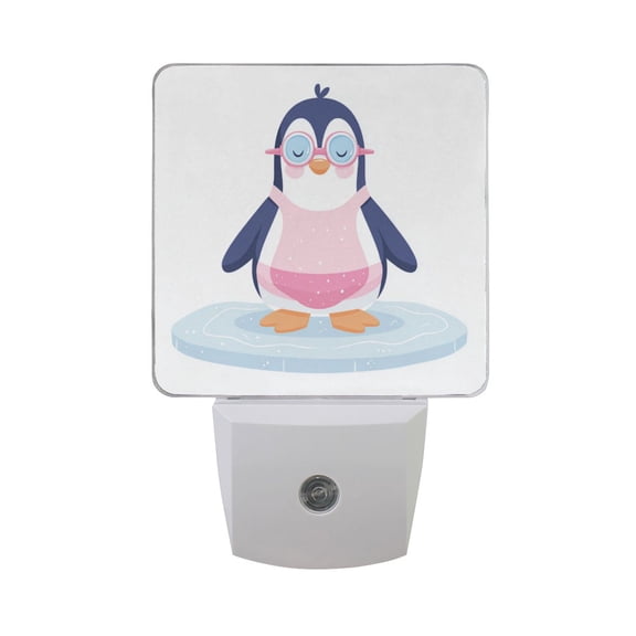 Cartoon Penguins in Swimwear LED Night Light with Smart Sensor Plug Into Wall Dusk to Dawn 2 packs