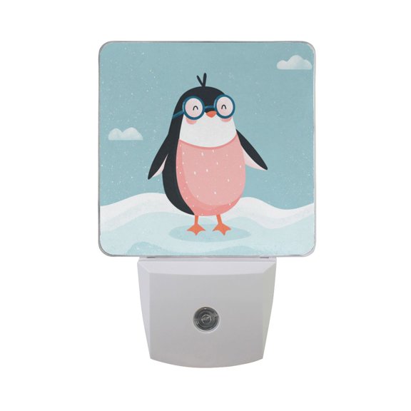 Cartoon Penguins with Swimming Suit LED Night Light with Smart Sensor Plug Into Wall Dusk to Dawn 2 packs