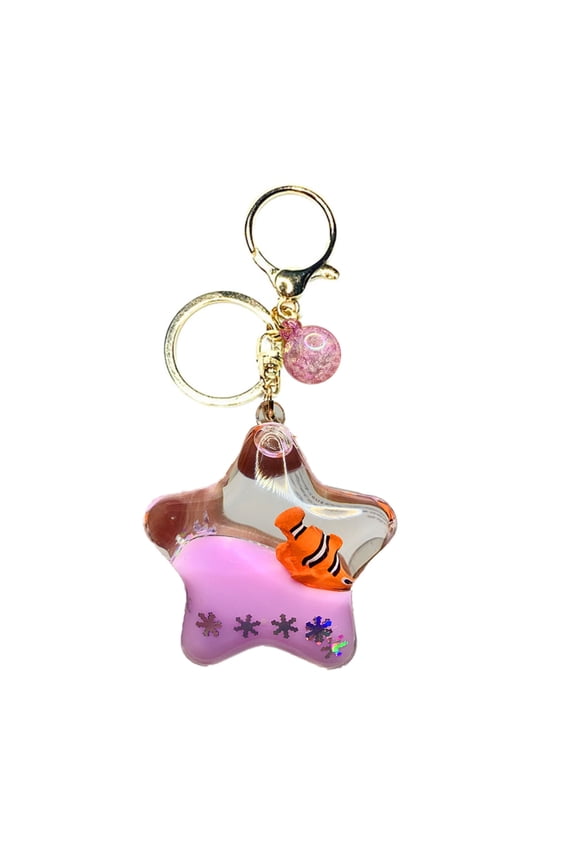 Cartoon Pentagrams Keychain Star Shaped Keyring Adorable Floating Pendant Stylish Accessory for Bags and Keys