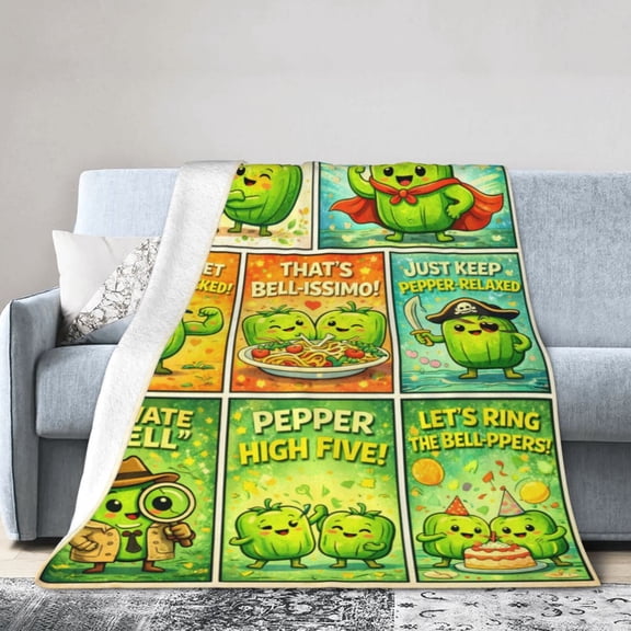 Cartoon Pepper Blanket Gift Soft Home Decor Fun Blanket for All Ages 50x40