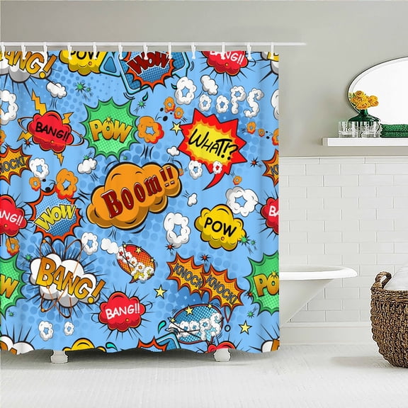 Cartoon Personality Shower Curtain Funny Explosion Printing Fabric Waterproof Polyester Bathroom Curtains Decoration with