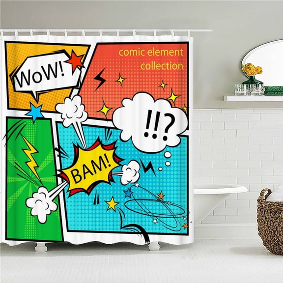Cartoon Personality Shower Curtain Funny Explosion Printing Fabric Waterproof Polyester Bathroom Curtains Decoration with