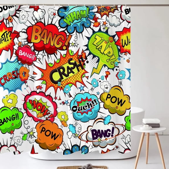 Cartoon Personality Shower Curtain Funny Explosion Printing Fabric Waterproof Polyester Bathroom Curtains Decoration with