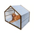 thumbnail image 1 of Cartoon Pet House, Mythical Creatures Walking and Jumping Clouds with Rainbows Unicorn, Outdoor & Indoor Portable Dog Kennel with Pillow and Cover, 5 Sizes, Sky Blue Multicolor, by Ambesonne, 1 of 4