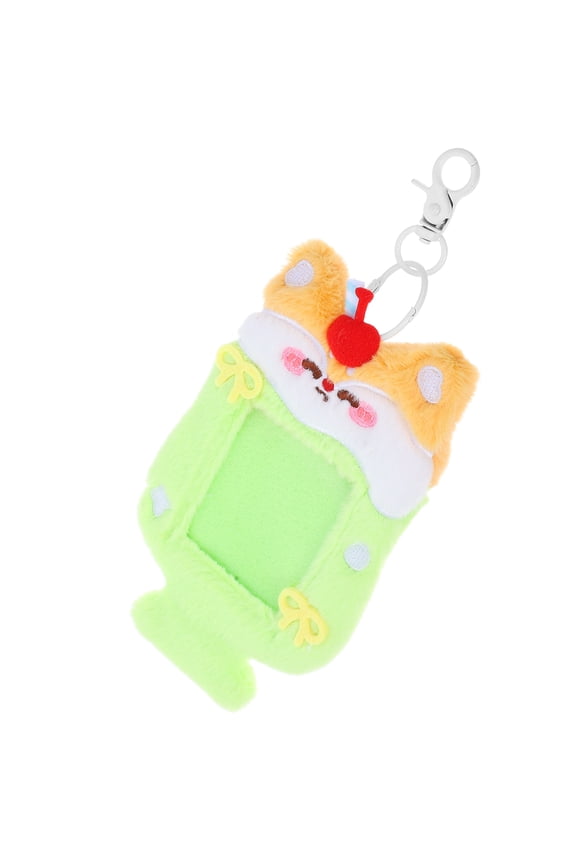 Kpop Card Holder Keychain Green Plush 1Pcs