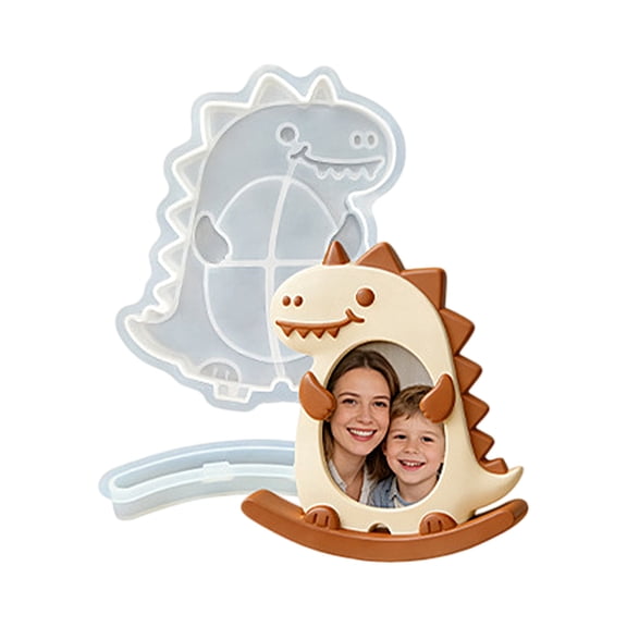 Cartoon Photo Frame Silicone Mold Cats Dog Dinosaur Picture Frame Mould for Making Desktop Ornament
