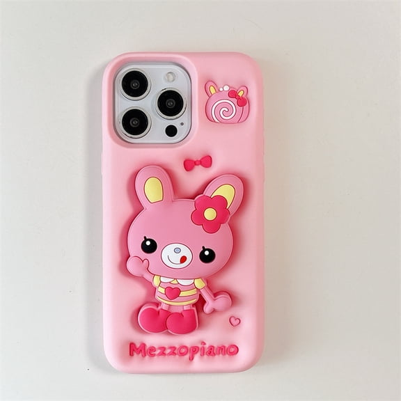 Cartoon Piano Rabbit Phone Case for iPhone 17 Pro Max 16 Plus 15 14 13 Silicone Protective Cover