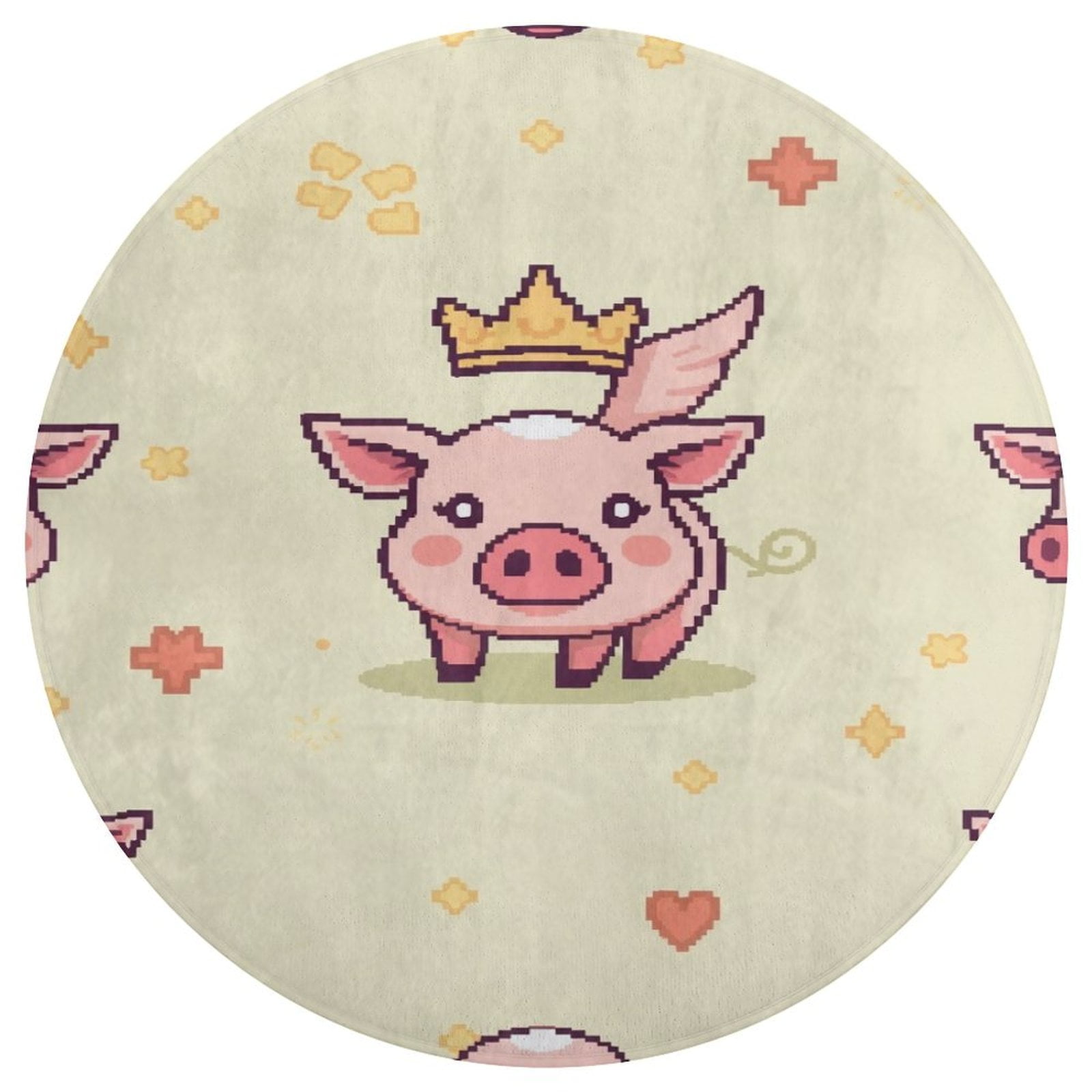Cartoon Pig Circular Carpet Floor Mat Living Room Sofa Room Bed Rug ...