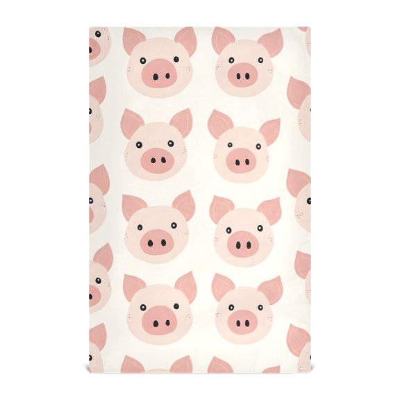 Cartoon Pig Pattern Kitchen Towels Waffle Weave Decorative Tea Towels Multi Use Dishcloths 28x18in