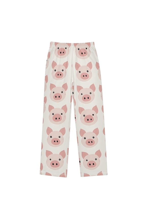 Cartoon Pig Pattern Pajama Pants Soft Lightweight Lounge Pants Bottoms Sleep Pants Warm Comfy