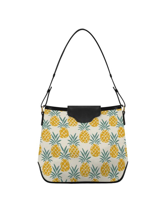 Cartoon Pineapples Women's Tote Bag Convertible Handbags Hobo Shoulder Bag with Zipper Magnetic Snap