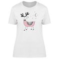 thumbnail image 1 of Cartoon Pink Deer In The Night T-Shirt Women -Image by Shutterstock, Female Medium, 1 of 2