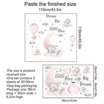 Cartoon Pink Elephant Wall Stickers Vibrant And Fun Decor For Baby Girl'S Room
