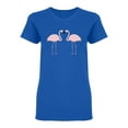 thumbnail image 1 of Cartoon Pink Flamingo Couple Shaped T-Shirt Women -Image by Shutterstock, Female XX-Large, 1 of 2