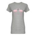 thumbnail image 1 of Cartoon Pink Flamingo Couple Shaped T-Shirt Women -Image by Shutterstock, Female x-Large, 1 of 2