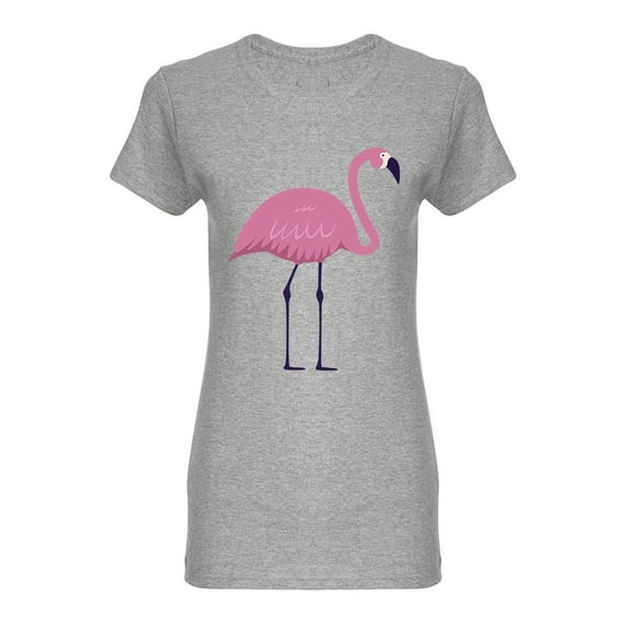 Cartoon Pink Flamingo Graphic Shaped T-Shirt Women -Image by Shutterstock, Female Medium