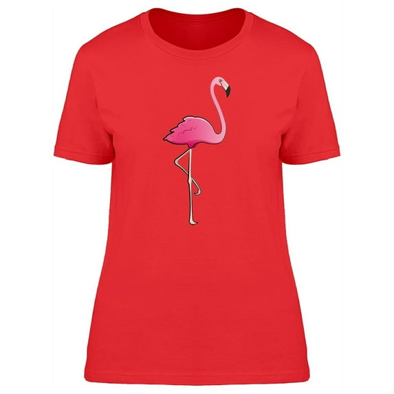 Cartoon Pink Flamingo T-Shirt Women -Image by Shutterstock, Female Small
