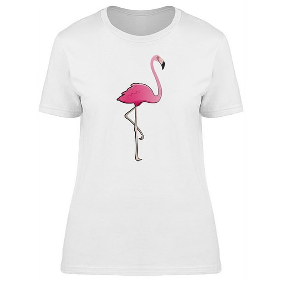 Cartoon Pink Flamingo T-Shirt Women -Image by Shutterstock, Female Small