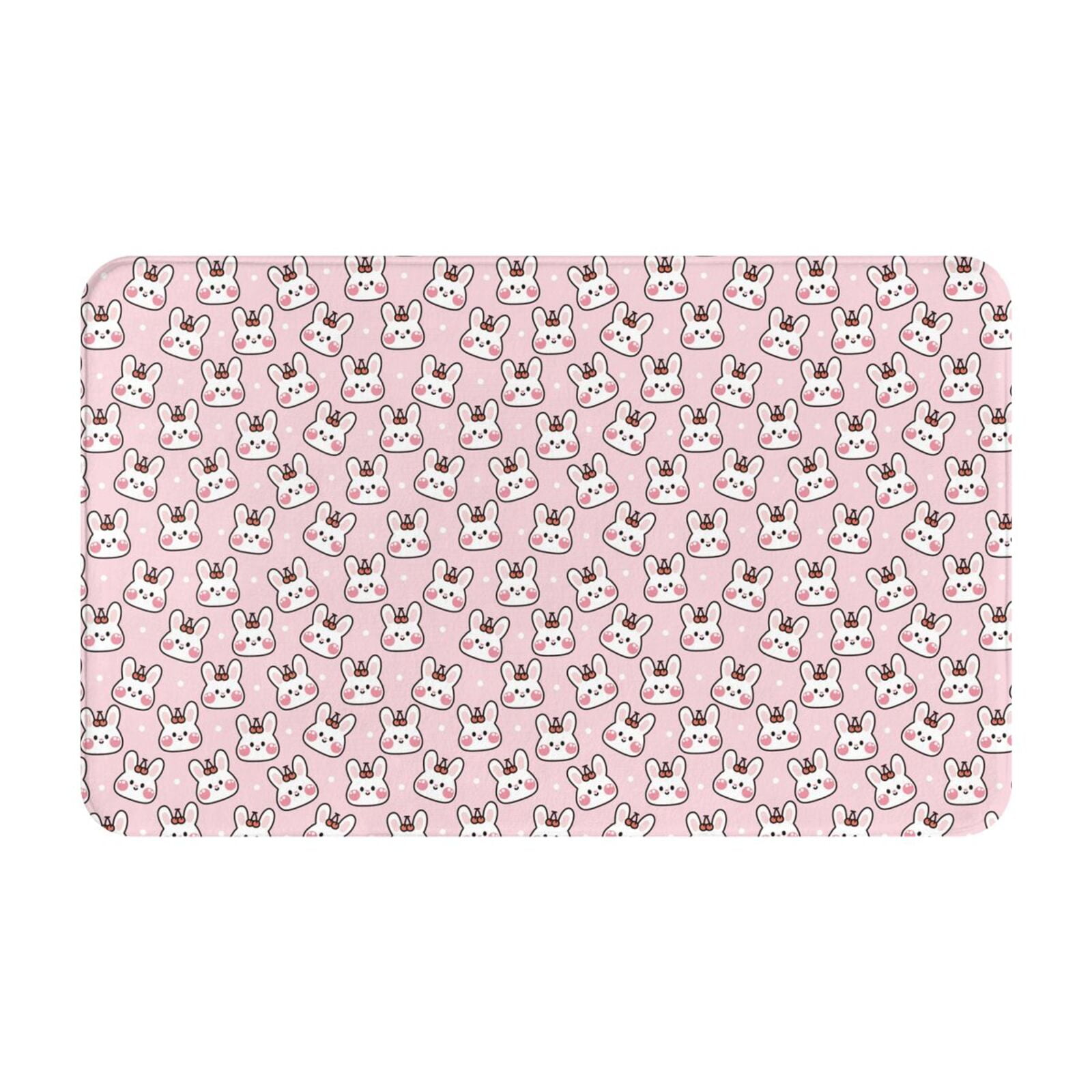 Cartoon Pink Rabbit Cute_A Bathroom Rugs Mat NonSlip Bath Mats for