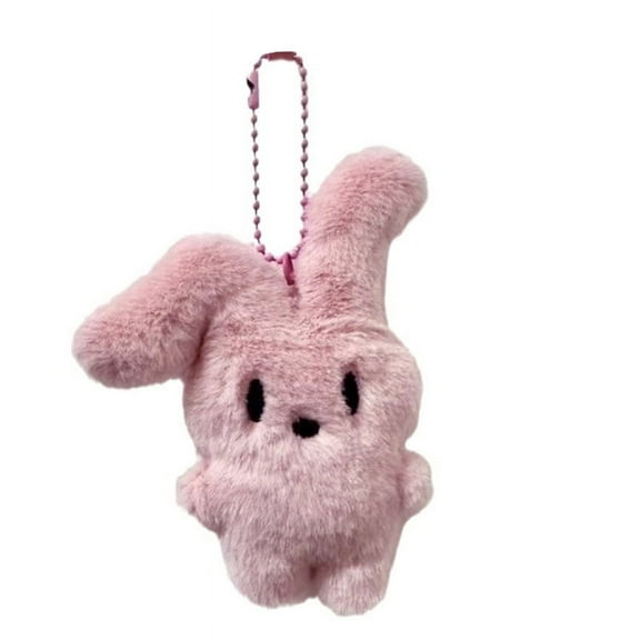 Cartoon Pink Rabbit Keychain Plush Animal Doll Pendant Keyring Fashion Bag Ornaments Backpack Decor Car Keys Holder