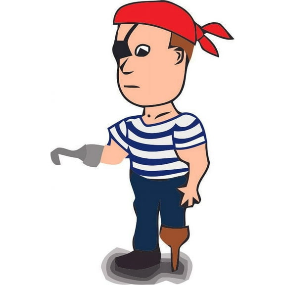 Cartoon Pirate Pirates Sword Eye Patch Design School Wall Decals for Classroom Decoration and Design Decals on Walls Creative Teacher Artwork Stickers Kids Children Baby Bedroom Waterproof (40x14inch)