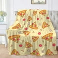 thumbnail image 1 of Cartoon Pizza Blanket Funny Food Lightweight Throw Blanket for Women Men Soft Cozy Fleece Bed Couch Living Room Blanket for Kids Girls Boys\u2014All Season Medium 60"x50"（Twin） Teen, 1 of 6