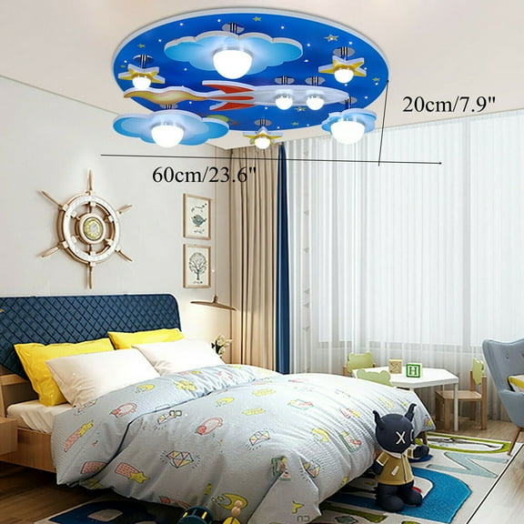 Cartoon Plane Ceiling Light Product Line, 60 x 20 cm Assembly Product Width, Modern Cartoon Home Decor Style