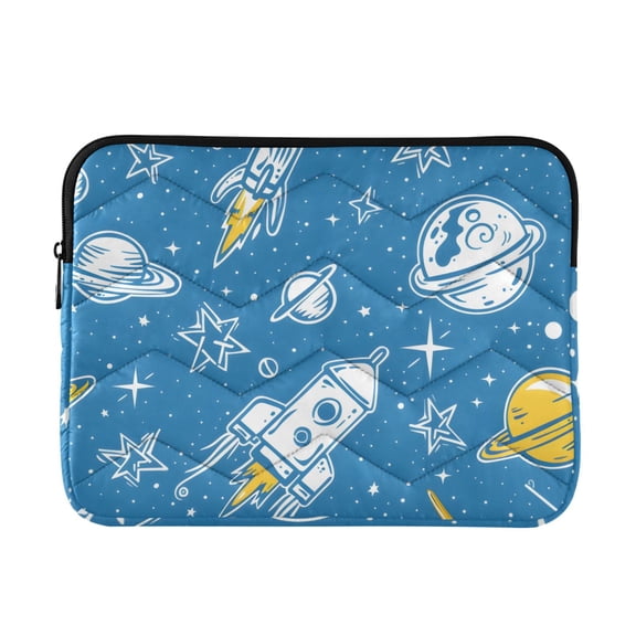 Cartoon Planets Stars Spaceships Quilted Laptop Protective Cases Computer Sleeves Tablet Bags Briefcases M