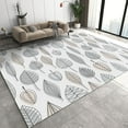 thumbnail image 1 of Cartoon Plant Leaves Area Rugs, Gray and White Simple Lines Modern Anti-Slip Apartment Carpet, Large Area Rug Soft and Comfortable Soft Feel Apply to Living Room Bedroom 5x6ft, 1 of 6