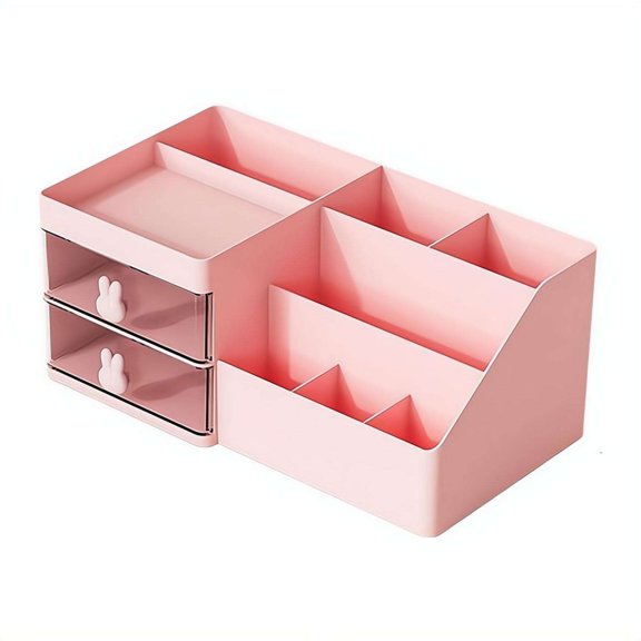 Cartoon Plastic Drawer Cosmetic Storage Box Desktop Jewelry Lipstick Organizer Student Stationery Holder