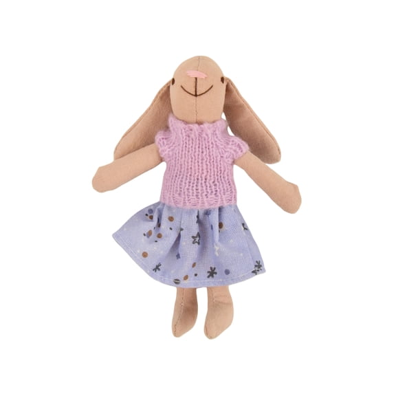 Cartoon Plush Bunny Doll with Floral Pattern Dress Soft Stuffed Animal Toy for Children and Adults as Birthday Holiday Gift, Office Sofa Nursery Home Decor (I)