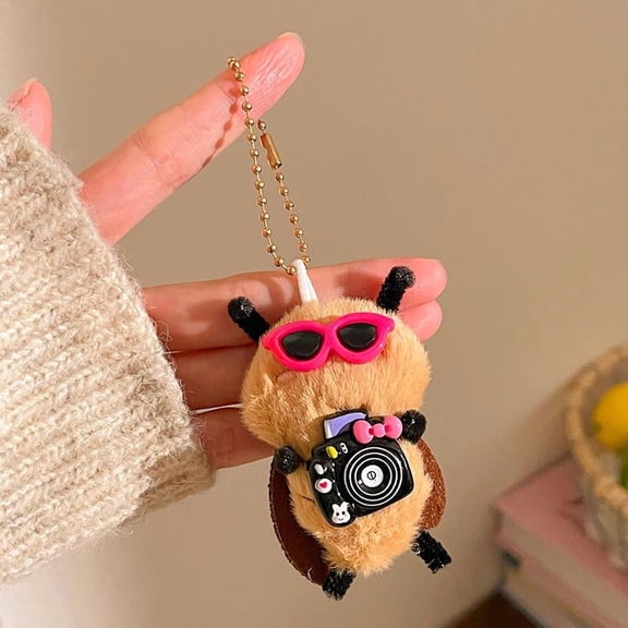 Cartoon Plush Cute Funny Cockroach Shape Doll Pendant Student Bag Decoration Student Fun Gift Accessories