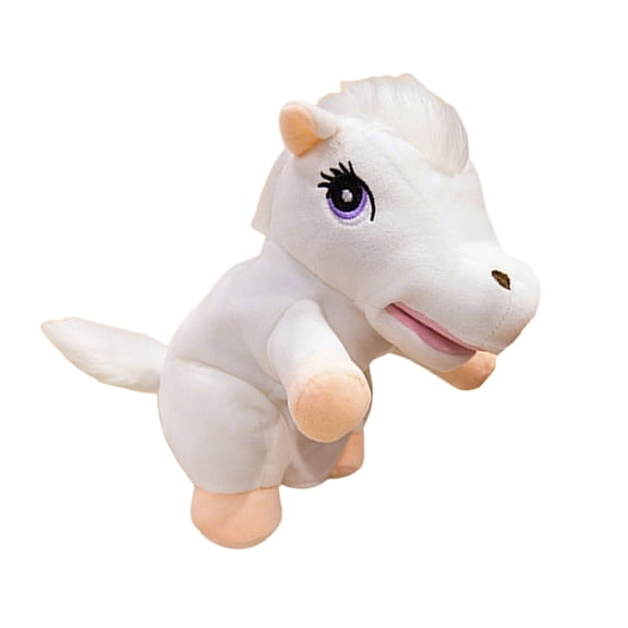 Cartoon Plush Hand Puppet Soft Stuffed Toy With Flexible Jaw Educational Role Play Horse Gift For Children Birthday Christmas